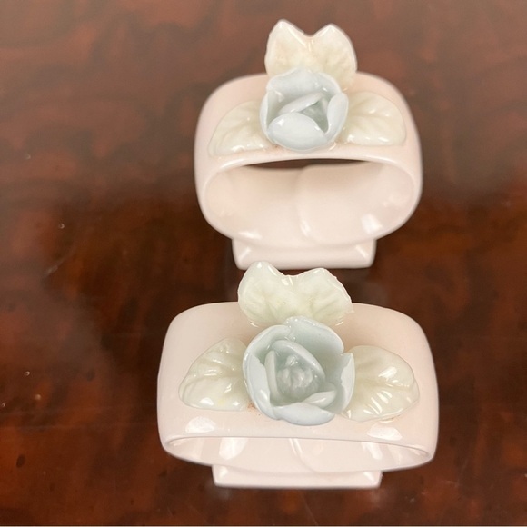 VTG (8) Porcelain Ceramic Floral Pastel Spring Napkin Holders Easter Mothers Day - Picture 4 of 9